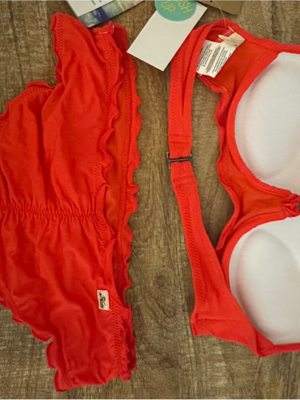 Hobie Red Ruffle Halter Bikini Set - Picture 4 of 5
